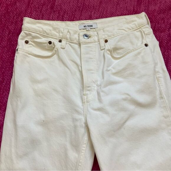 Re/Done 90’s High Rise Ankle Crop Jeans Vintage White Size 26 - Picture 3 of 14